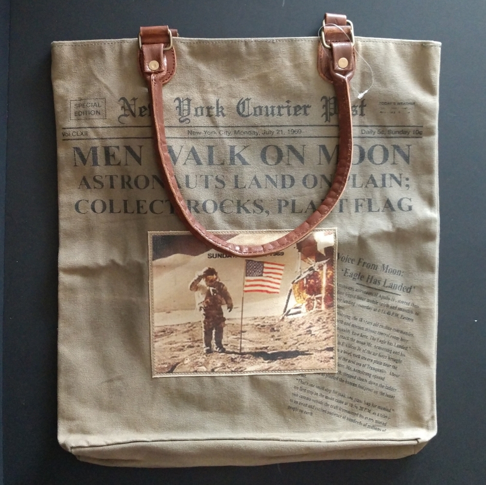 NWOT Canvas Unisex Artsy Shopper Tote Bag 16"-14" - Picture 6 of 14
